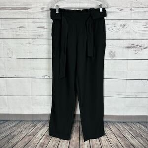 Current Air Pants Womens Medium‎ Black Pull on Belted Loose Leg Office